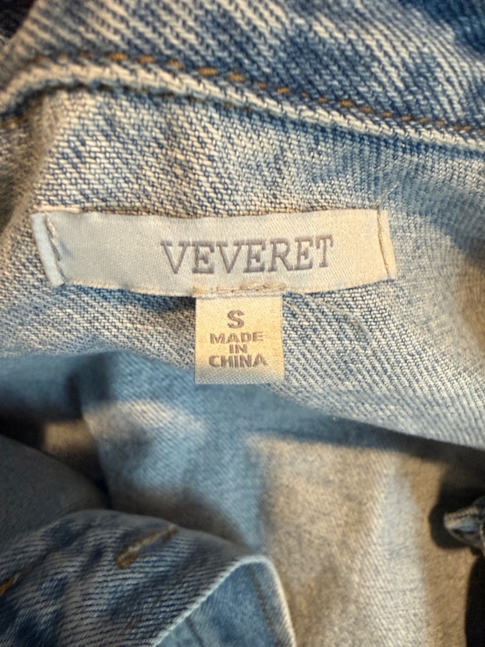 Veveret Aztec Southwestern Boho Button Front Washed Denim Jacket Small - Picture 6 of 9